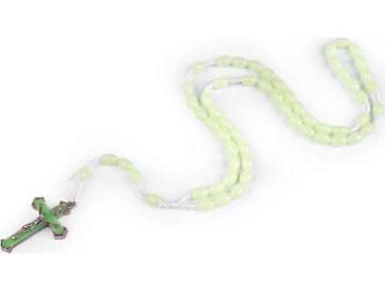 Růženec s korálky svítící ve tmě (Balení 1 ks, Varianta zelená sv.)