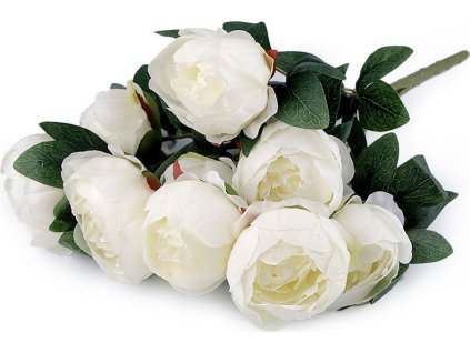 Umělá kytice pivoňka (Balení 1 svaz., Varianta 1 krémová nejsvět.)