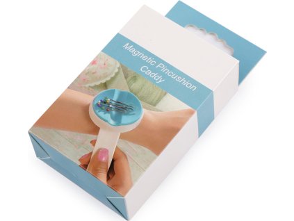 Magnetický jehelníček na ruku samonavíjecí (Balení 1 ks, Varianta modrá azurová)