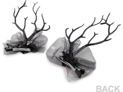 Párty sponky do vlasů Halloween / čarodějnice (Balení 1 pár, Varianta 1 červená růžová)