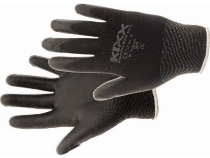 CERVA - BOUNCING BLACK rukavice nylonové PU dlaň černá - velikost 8