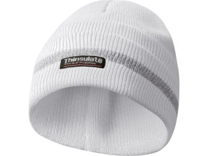 GEBOL - zimní reflexní čepice, materiál THINSULATE - bílá