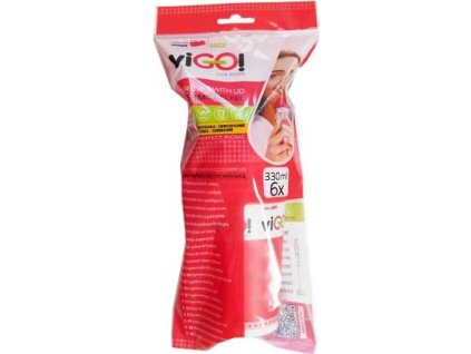 viGO! Papírové kelímky s víčkem 330ml - 6 ks