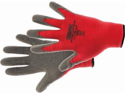 CERVA - ROCKING RED rukavice nylon. latex. červená - velikost 11