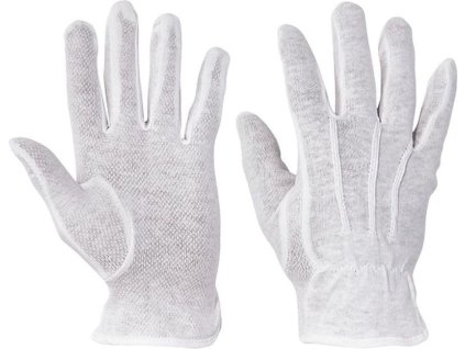 CERVA - BUSTARD rukavice bavlněný úplet s PVC terčíky - velikost 9