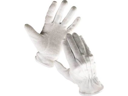 CERVA - BUSTARD rukavice bavlněný úplet s PVC terčíky - velikost 12