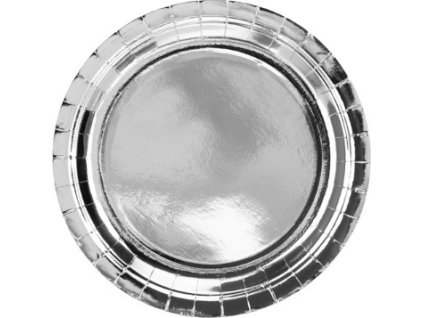 0016089 papirove talire metalicke stribrne 23 cm 6 ks 600