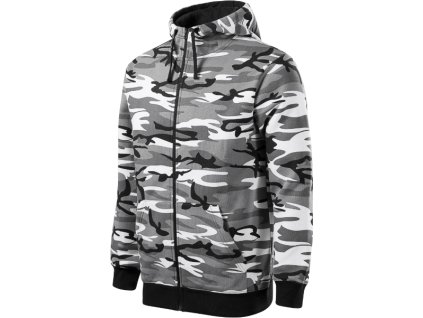 Camo Zipper C19 Mikina pánská (Velikost S, Barva camouflage gray)