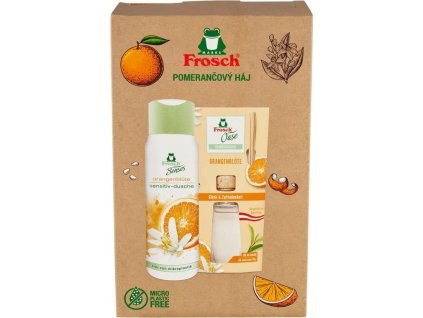 Souprava dárková Frosch, pomerančový háj, difuzer a sprchový gel, 90 ml + 300 ml
