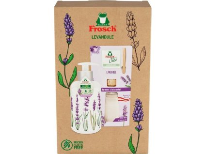 Souprava dárková Frosch, levandule, difuzér a tekuté mýdlo, 90 ml + 300 ml