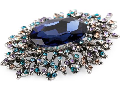 Brož s broušenými kamínky a kamenem (Balení 1 ks, Varianta aquazon)