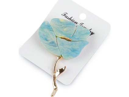 Brož květ (Balení 1 ks, Varianta 1 tyrkys zlatá)