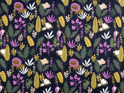 Bavlněná látka / plátno kočky (Balení 1 m, Varianta 1 zelená sv.)