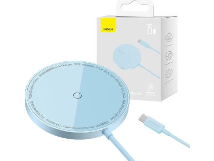 Baseus bezdrátová nabíječka do sítě Simple Mini3 15W USB-C modrá