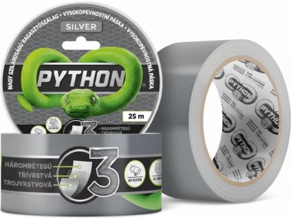 PYTHON - Vysokopevnostní páska - 25 M Stříbrná