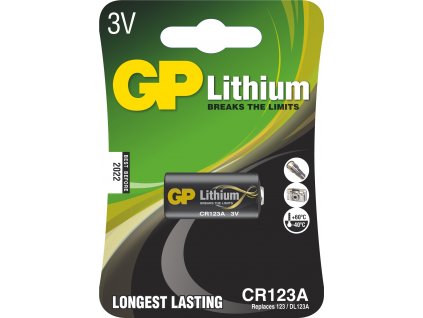 baterie GP LITHIUM válcová CR123A, 3V (1ks) blistr
