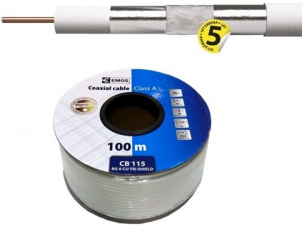 Koaxiální kabel Emos CB115 / 100m / 6,8 mm