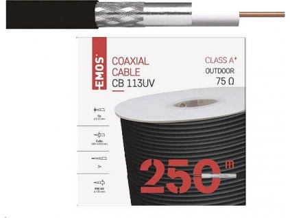Koaxiální kabel Emos CB113UV / 250m / 6,8 mm venkovní