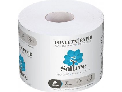 1role - Toaletní papír SOFTREE - 1000, 2-vrstvý, bílý