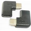 PremiumCord USB 3.1 C/male - C/female zahnutý konektor 90°