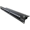 + UTP patch panel OPTIX Cat.5E, 24 port, 1U, black, L type