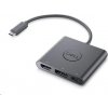 Dell Adapter USB-C to HDMI/DP with Power Pass-Through - Video adaptér - 24 pin USB-C s piny (male) do HDMI, DisplayPort, USB-C (pouze napájení) se zdířkami (female) - 18 cm - podporuje 4K, průchozí napájení - pro Chromebook 3110, 3110 2-in-1;