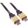 PREMIUMCORD Gold HDMI High Speed + Ethernet kabel (v1.4), opletený, zlacené konektory, 3m