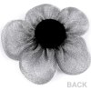 Organzový květ s broušenými korálky k našití a nalepení Ø4,5 cm (Balení 2 ks, Varianta 4 (17) šedá)