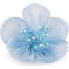 Organzový květ s broušenými korálky k našití a nalepení Ø4,5 cm (Balení 2 ks, Varianta 4 (17) šedá)
