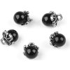 Knoflík s kaplíkem / přívěsek perla Ø8; 9 mm (Balení 5 ks, Varianta 5 černá)