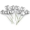 Srdce na drátku (Balení 10 ks, Varianta 1 stříbrná)