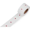 Papírové samolepky Ø38 mm k popisu (Varianta 1 červená srdce, Balení 1 role)