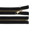 Zip stanový mosazný No 5 s oboustranným jezdcem délka 200 cm (Balení 1 ks, Varianta černá mosazná)