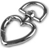 Kovová karabina otočná srdce, průvlek 15 mm (Varianta 1 nikl, Balení 1 ks)