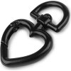 Kovová karabina otočná srdce, průvlek 15 mm (Varianta 1 nikl, Balení 1 ks)