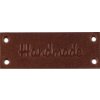 Kožená cedulka / štítek Handmade, With love 16x44 mm (Balení 1 ks, Varianta 1 přírodní sv.)
