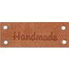 Kožená cedulka / štítek Handmade, With love 16x44 mm (Balení 1 ks, Varianta 1 přírodní sv.)