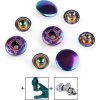 Knoflíky stiskací s pérkem Ø15 mm na středně silné látky, duhové (Balení 10 sada, Varianta multikolor)