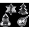 Plastová krabička dvoudílná - zvonek, stromeček, kapka, hvězda (Balení 2 ks, Varianta 1 transparent zvonek)
