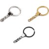 Kroužek na klíče Ø30 mm s řetízkem, plochý (Varianta 1 nikl, Balení 5 ks)