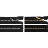 Kostěný zip No 5 délka 40 cm čtvercové zuby (Balení 1 ks, Varianta 2 (322) černá zlatá)