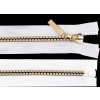 Kostěný zip No 5 délka 40 cm čtvercové zuby (Balení 1 ks, Varianta 2 (322) černá zlatá)