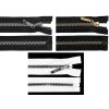 Kostěný zip No 5 délka 40 cm čtvercové zuby (Balení 1 ks, Varianta 2 (322) černá zlatá)