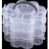 Plastový box / kufřík rozkládací 3 patra (Varianta transparent, Balení 1 ks)