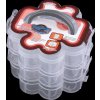 Plastový box / kufřík rozkládací 3 patra (Varianta transparent, Balení 1 ks)