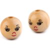 Dřevěné korálky s obličejem Ø18 mm (Balení 10 ks, Varianta přírodní)