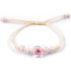 Náramek shamballa s korálky a květem (Balení 1 ks, Varianta 1 růžová)