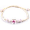 Náramek shamballa s korálky a květem (Balení 1 ks, Varianta 1 růžová)