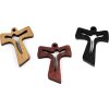 Dřevěný přívěsek křížek 30x38 mm (Balení 12 ks, Varianta 3 černá)