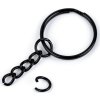 Kroužek na klíče Ø25 mm s řetízkem (Varianta 1 nikl, Balení 10 ks)